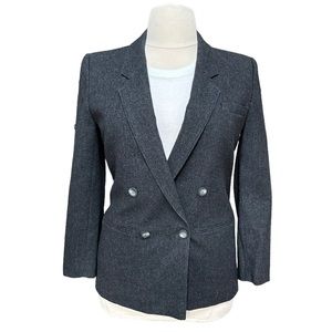 Pendleton Womens Vintage Gray Wool Double-breasted Blazer Size 14
